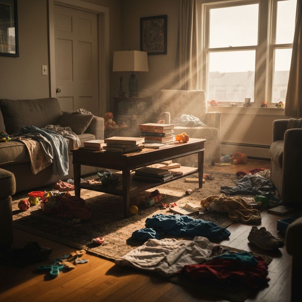 거실 청소 - 청소 전